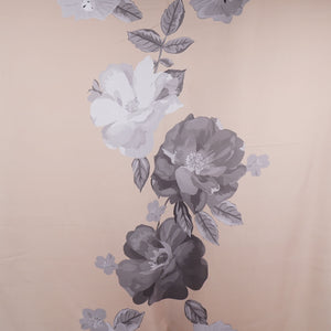 Beige floral print Modal Silk Fabric MTF-31489 - TradeUNO
