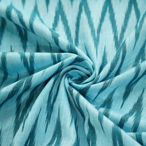 Blue Dark Blue Ikkat Print Cotton Fabric 16338