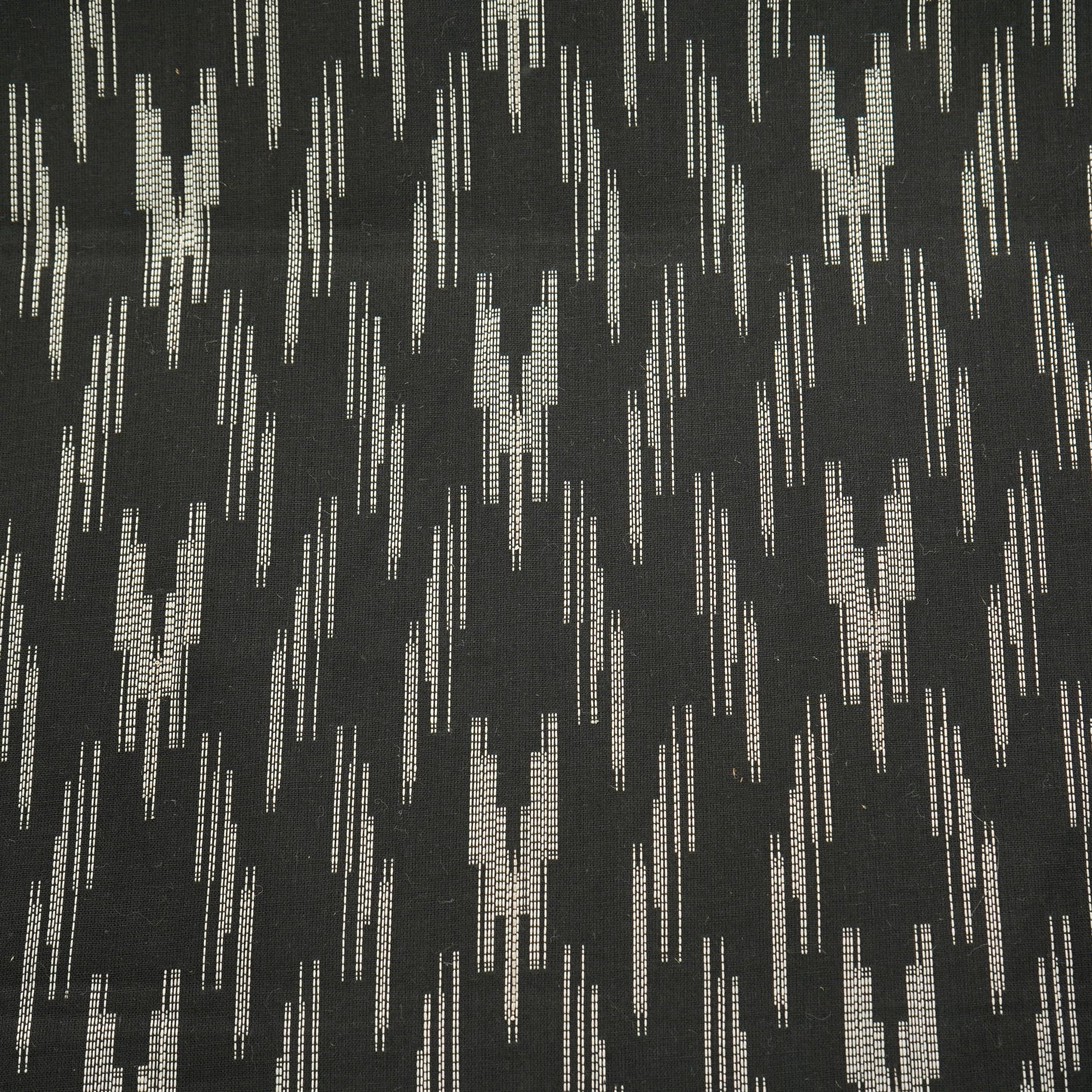 Black & White Ikkat Print Cotton Fabric 12010