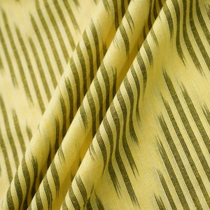 Yellow Brown Ikkat Print Cotton Fabric