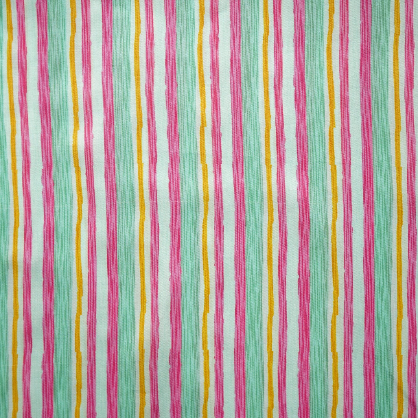 Blue Multicolor Stripes Print Bemberg Gaji Silk Fabric