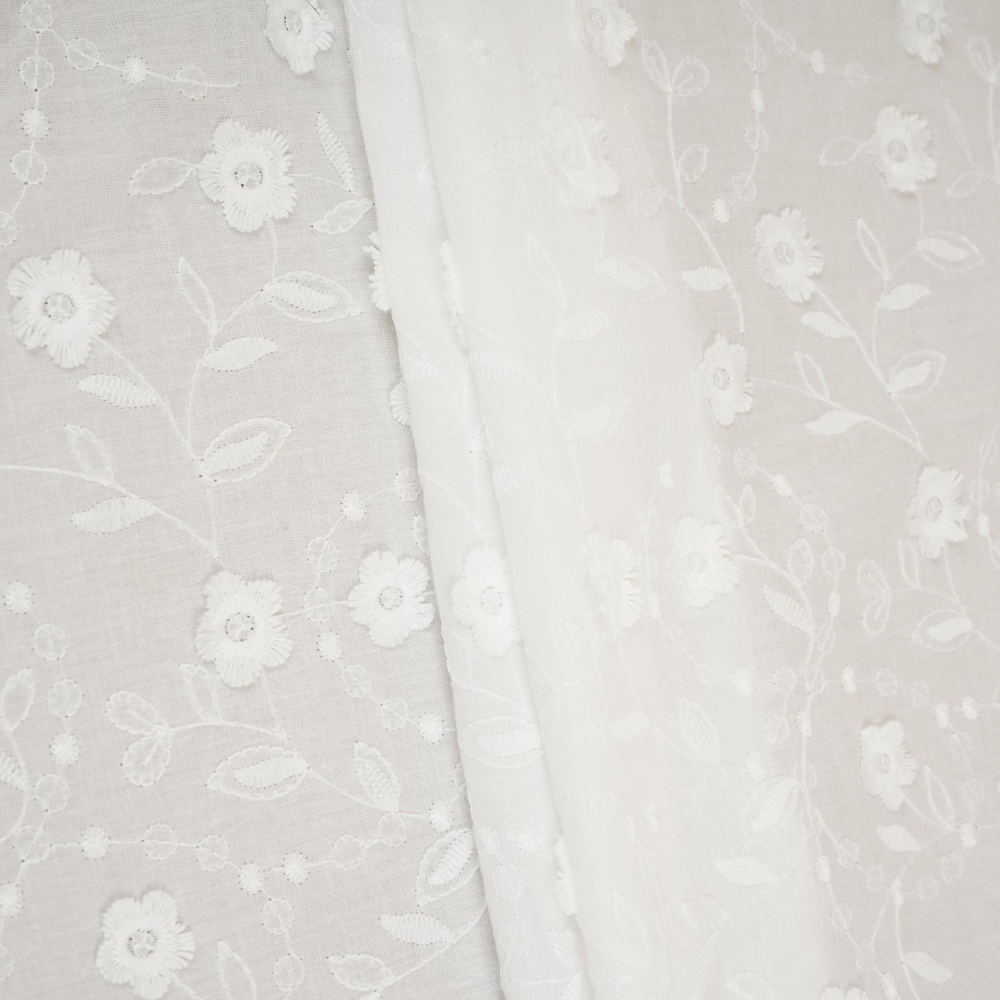 White Dyeable 3D embroidery Cotton Fabric AF-29688