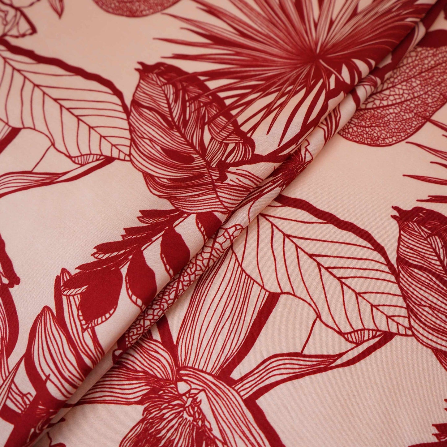 Rose Gold floral print Silk Satin Fabric NVC-31564