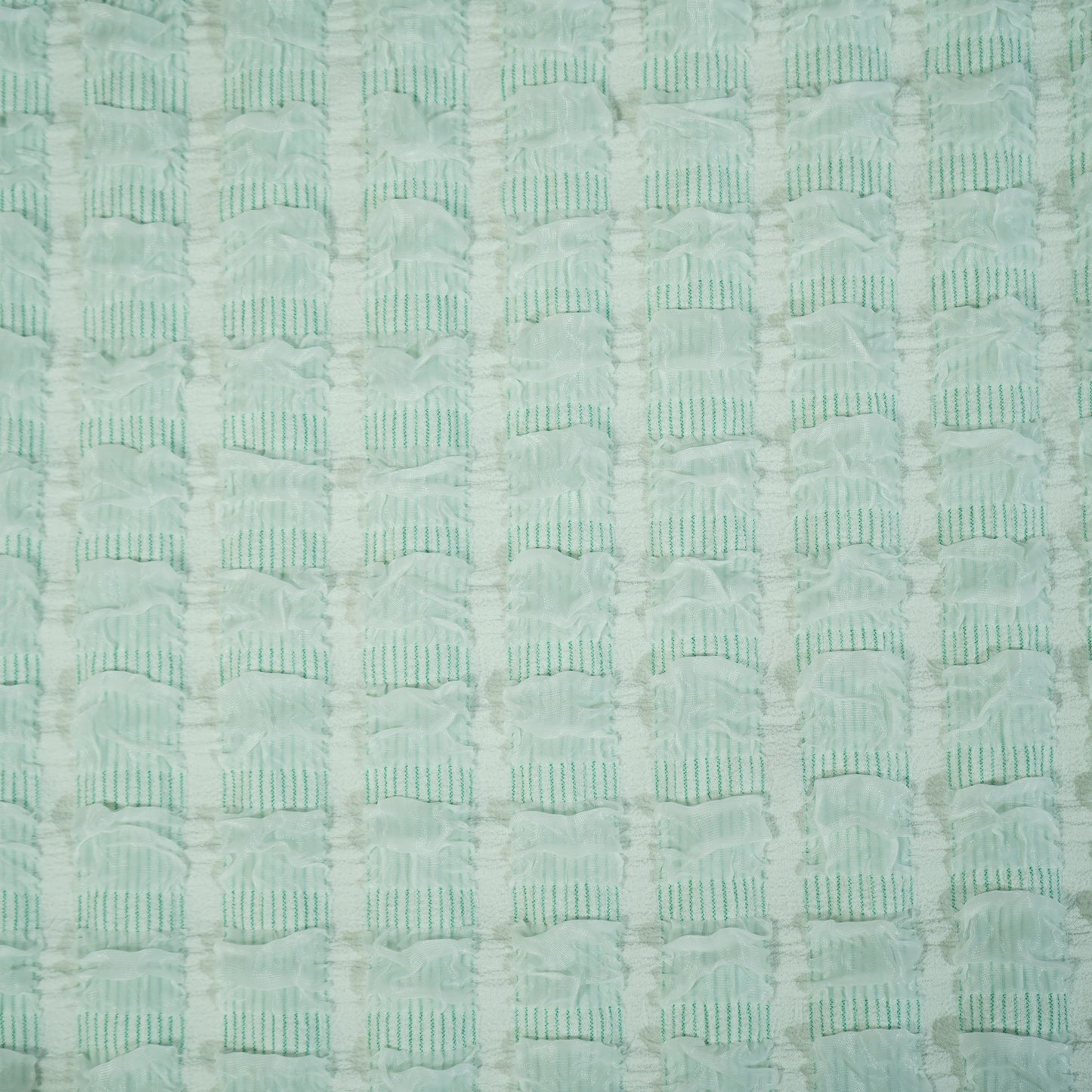 Mint Green Embossed Imported Knitted Lycra Fabric