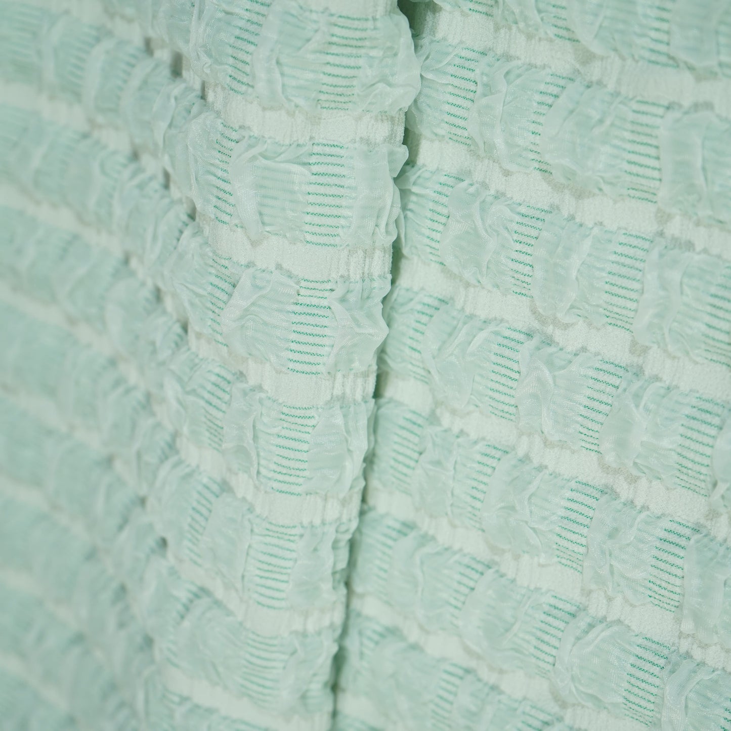 Mint Green Embossed Imported Knitted Lycra Fabric