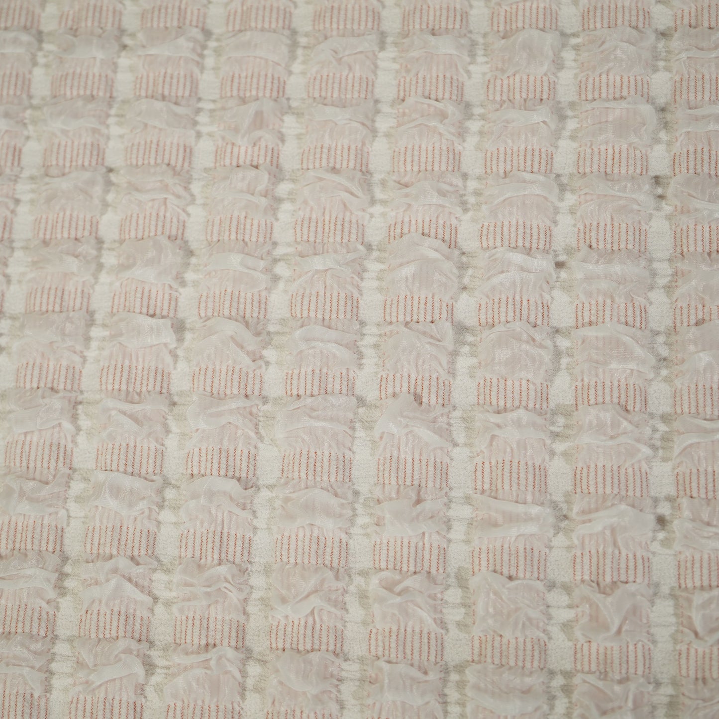 Light Red Embrossed Imported Knitted Lycra Fabric