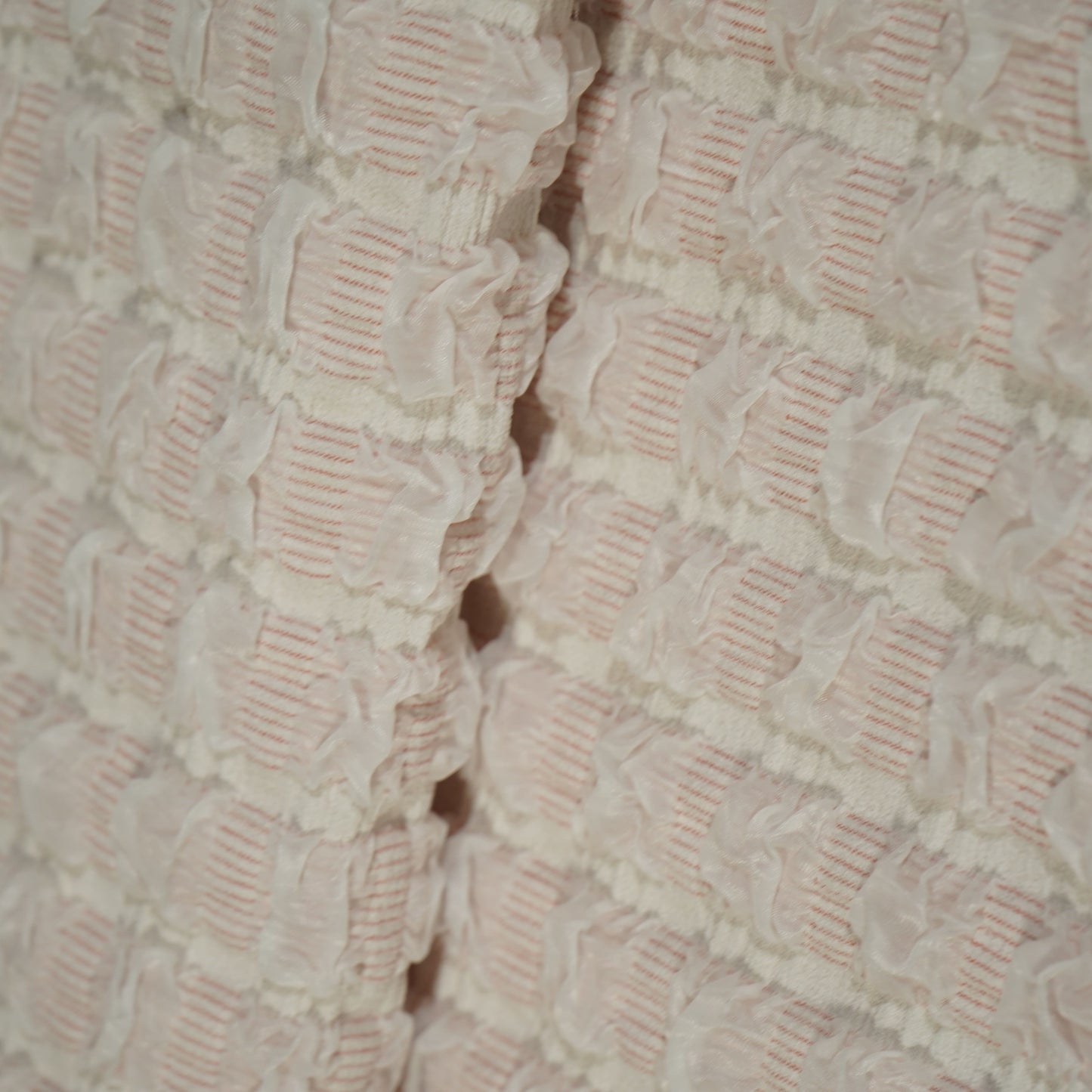 Light Red Embrossed Imported Knitted Lycra Fabric
