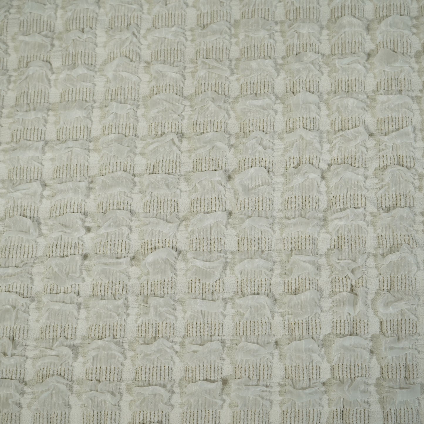 Light Grey Embrossed Imported Knitted Lycra Fabric