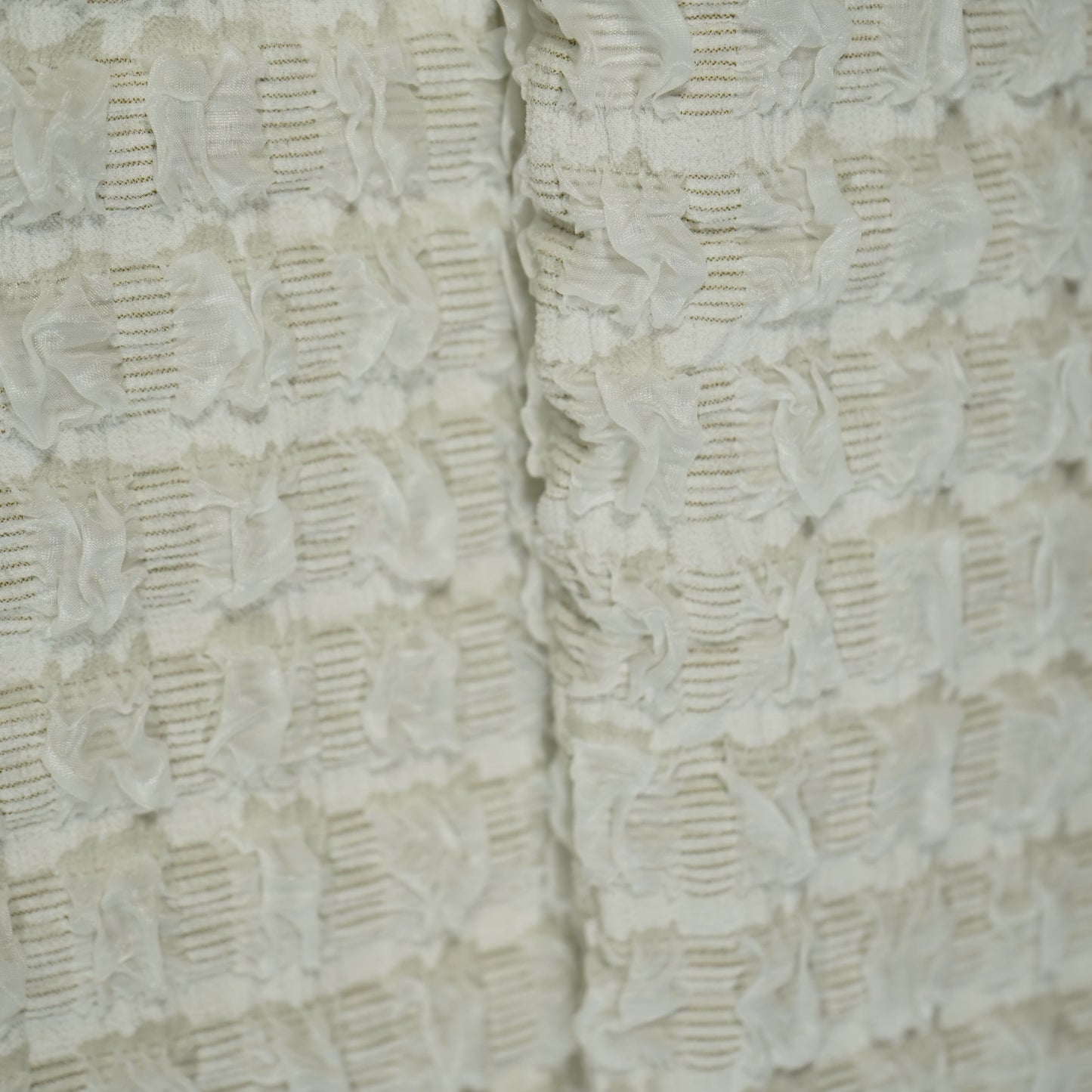 Light Grey Embrossed Imported Knitted Lycra Fabric