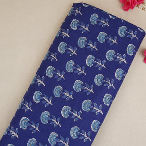 Royal Blue Paisley Print Cotton Fabric PB-29727 - TradeUNO