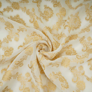 Golden Zari Weave Brocade Silk Fabric MTI-31231 - TradeUNO