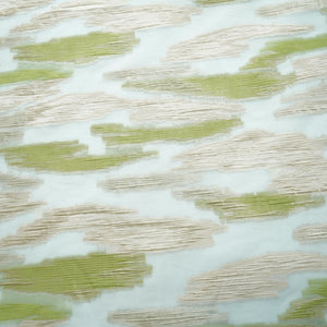 Green With Gold Foil Organza Jacquard Fabric 9540