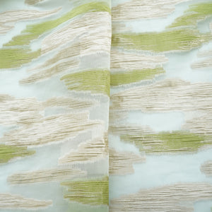 Green With Gold Foil Organza Jacquard Fabric 9540