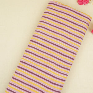 Purple & Green Stripes Print Cotton Fabric PB-29743 - TradeUNO