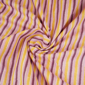 Purple & Green Stripes Print Cotton Fabric PB-29743 - TradeUNO