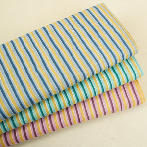 Purple & Green Stripes Print Cotton Fabric PB-29743 - TradeUNO
