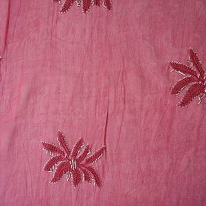 Dark Red Cutdana Embroidery Organza Fabric 20831