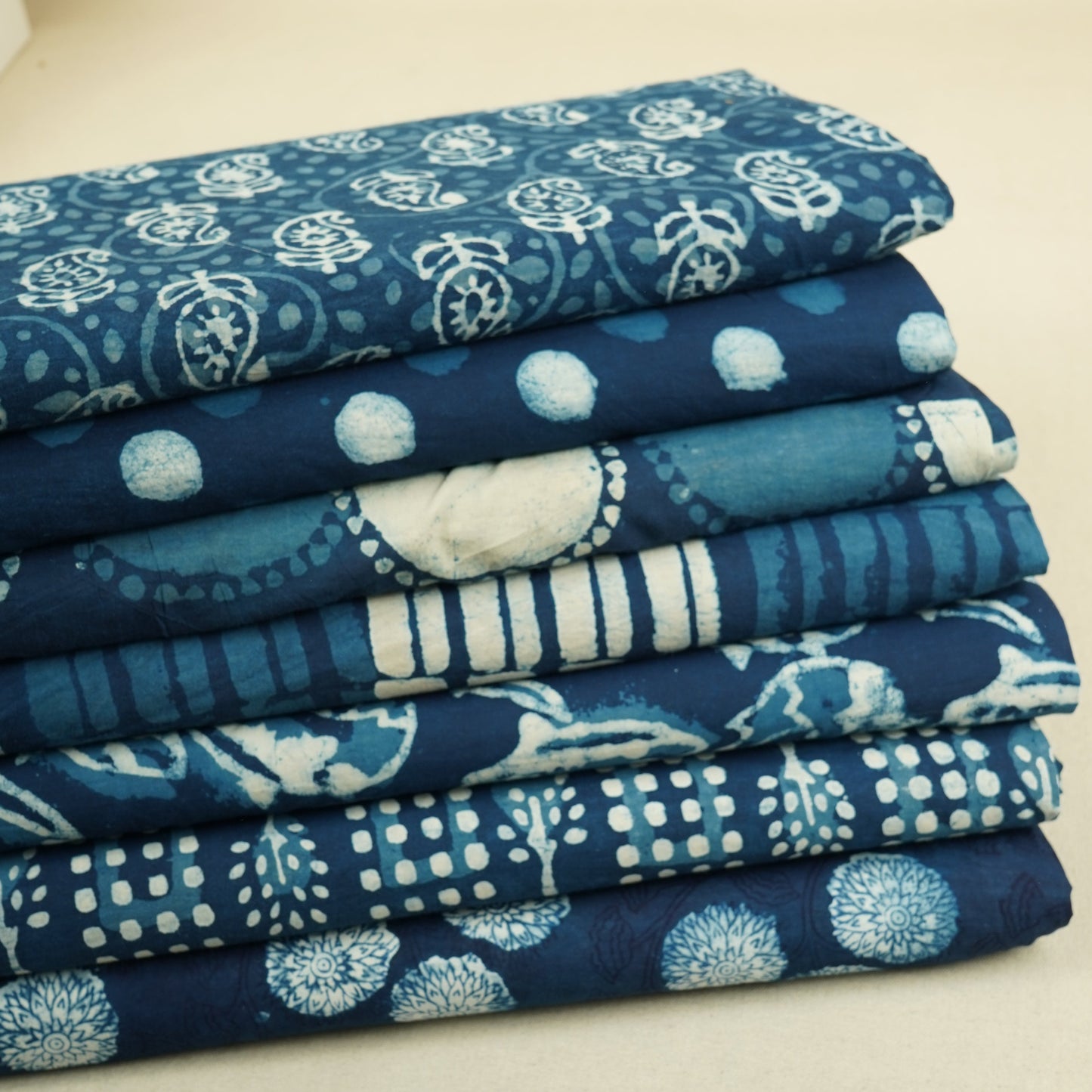 Indigo Cyanotype Print Cotton Fabric CH-29773