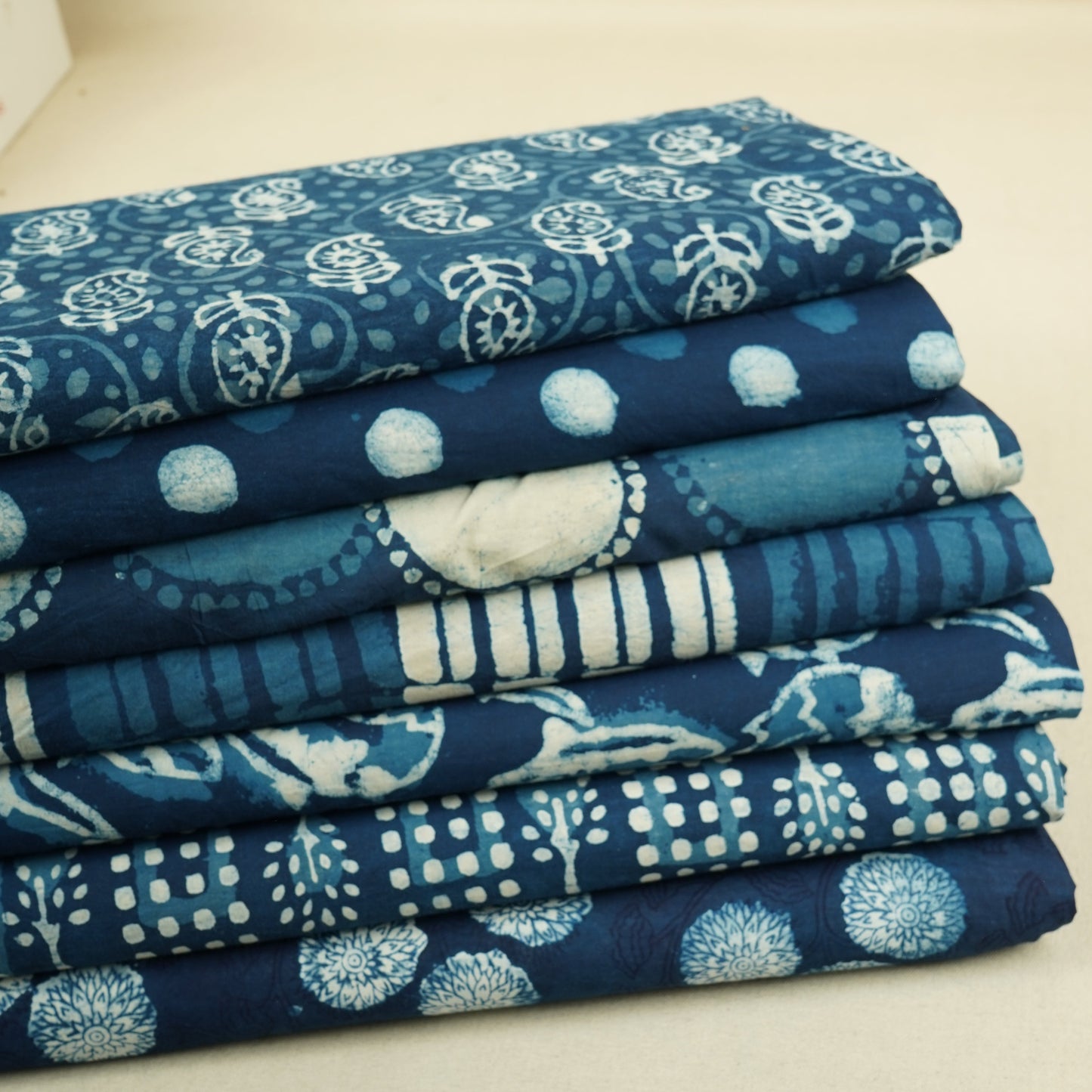 Indigo Floral Print Cotton Fabric CH-29777