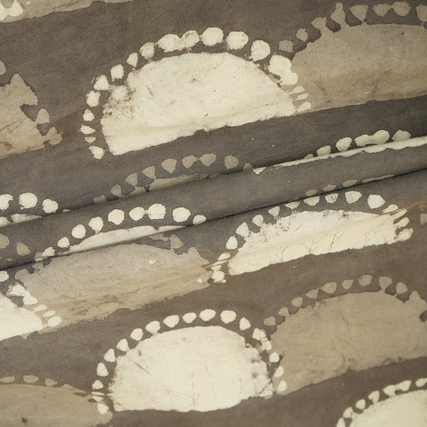 Grey with White Batik Print Cotton Fabric CH-29775