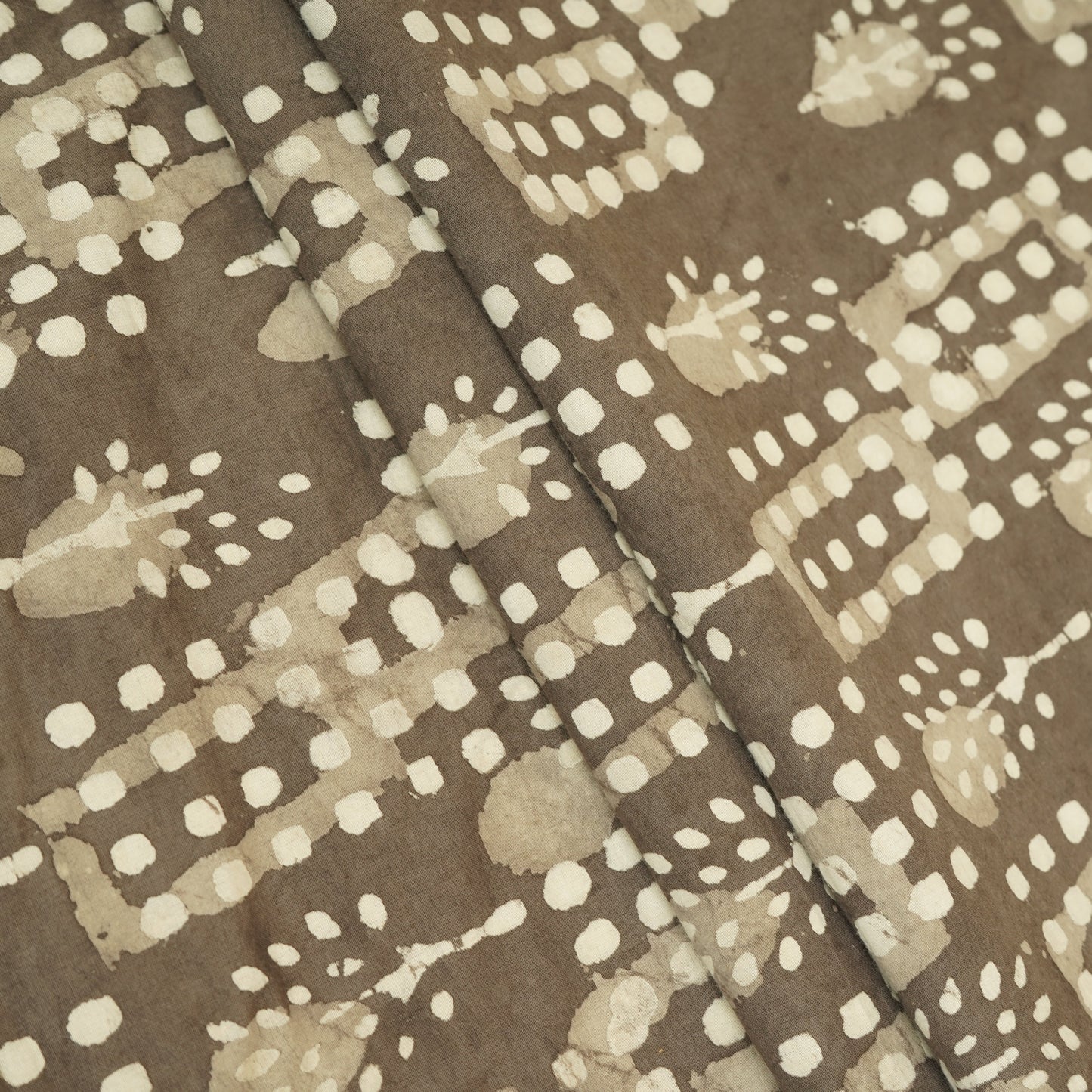 Grey with White Floral Print Cotton Fabric CH-29774