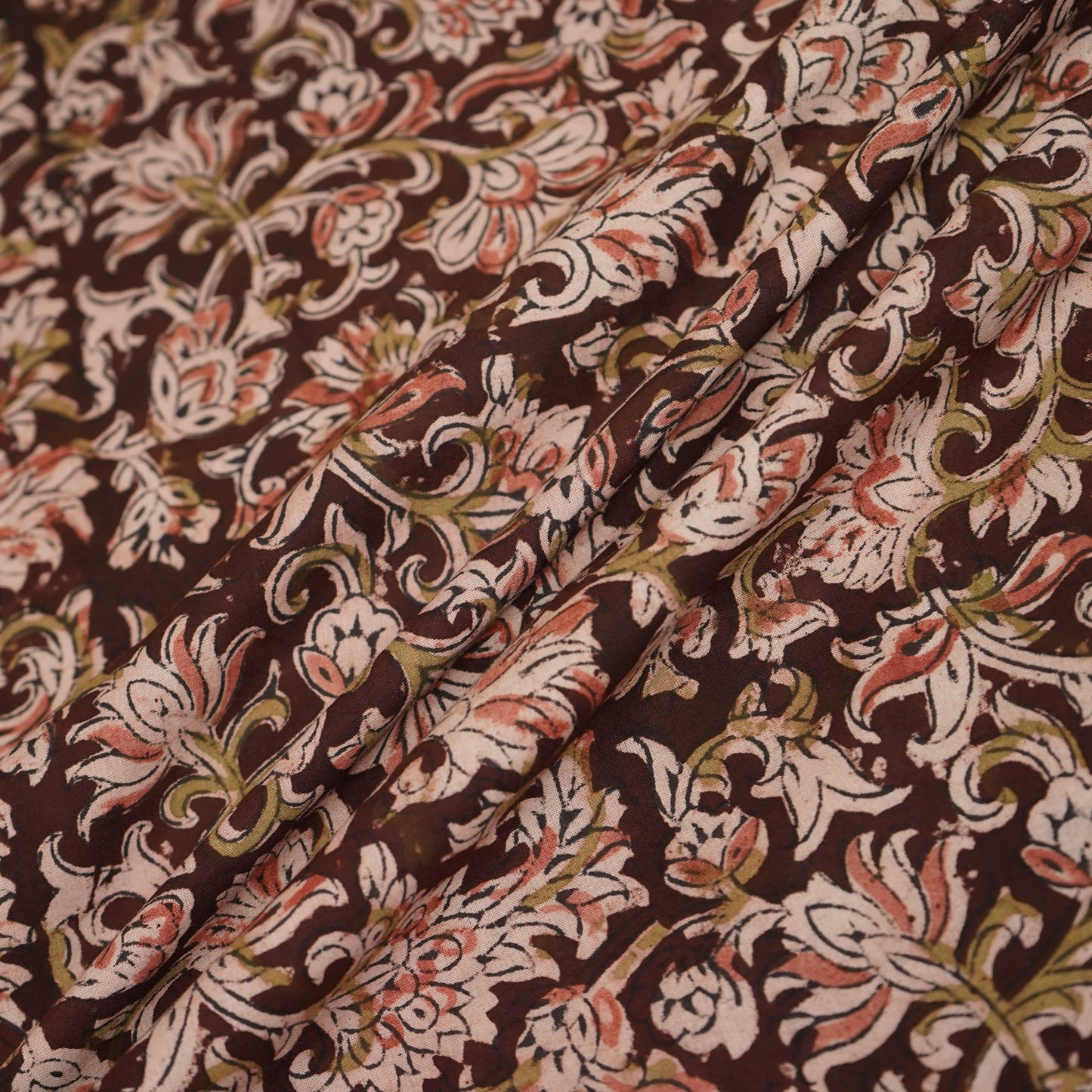 Maroon Kalamkari Cotton Fabric 22531