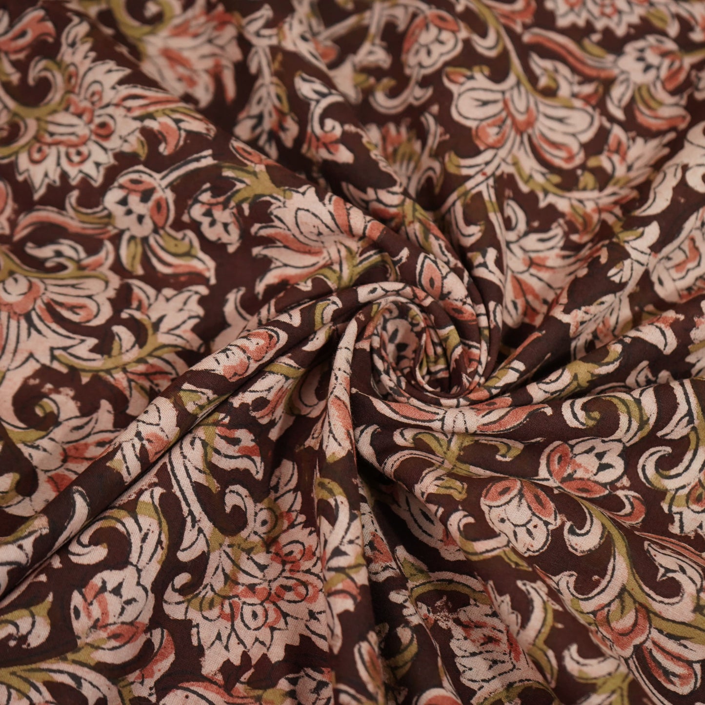 Maroon Kalamkari Cotton Fabric 22531