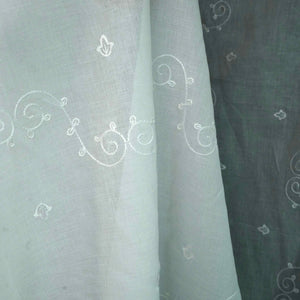White Dyeable thread embroidery Mulmul Dupatta SST-31010 - TradeUNO