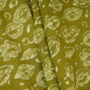 Green & White Floral Batik Print Cotton Schiffli Fabric CH-29816 - TradeUNO
