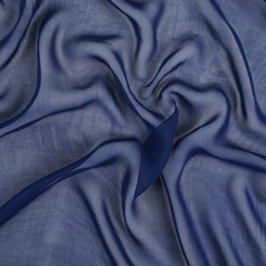 Cobalt Blue Solid 60gm Georgette Fabric SSMG-25 - TradeUNO