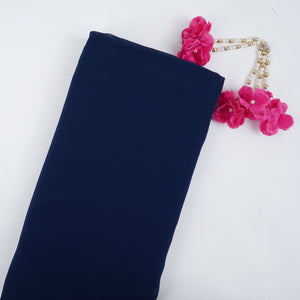 Cobalt Blue Solid 60gm Georgette Fabric SSMG-25 - TradeUNO
