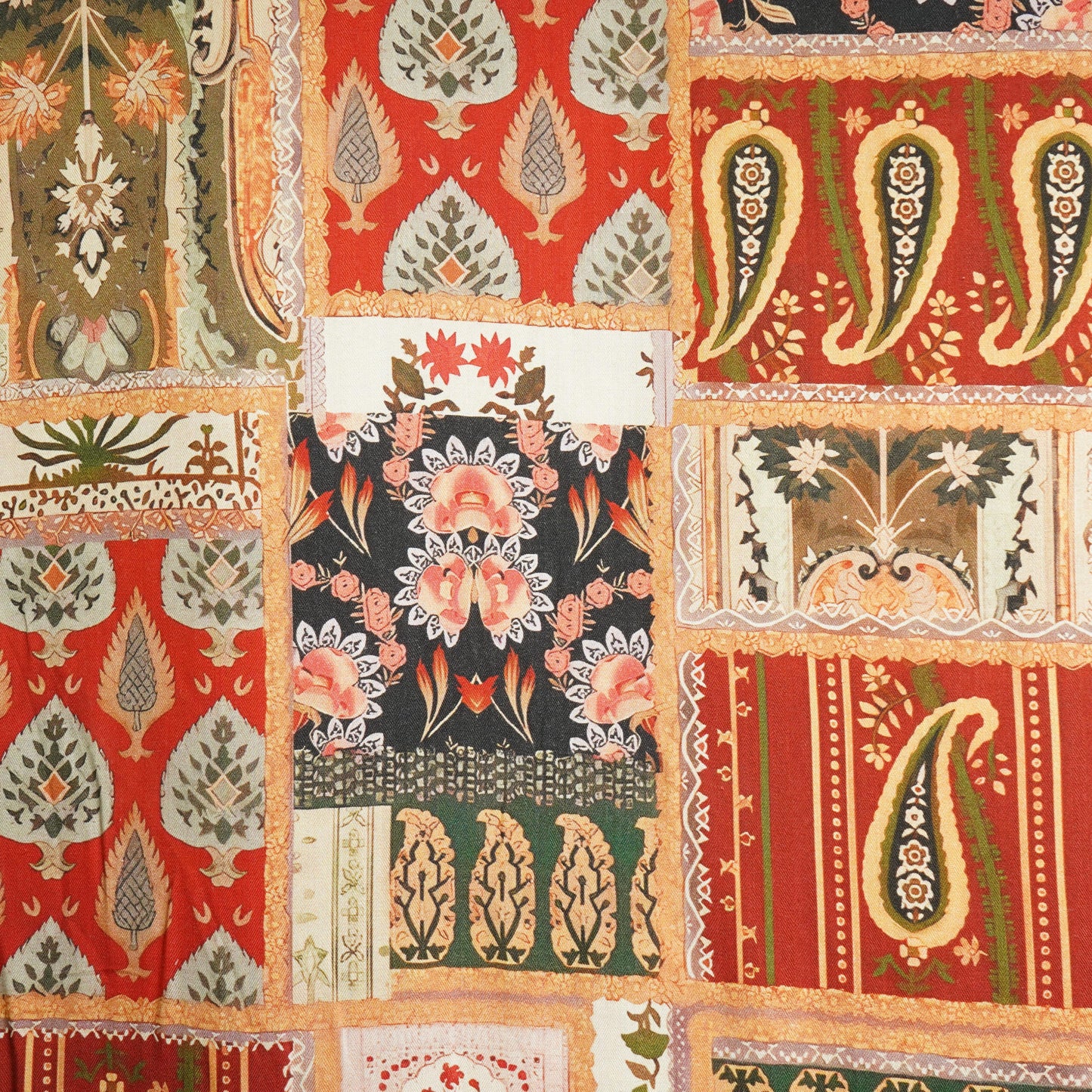 Multicolor Traditional Print Pashmina Fabric 20970