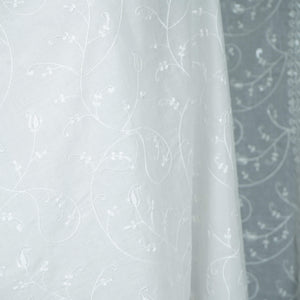 White Dyeable floral thread embroidery Mulmul Dupatta SST-31022 - TradeUNO