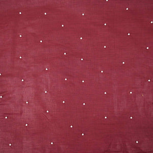 Wine Beads Work Linen Fabric SU-31874 - TradeUNO