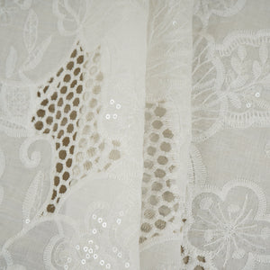 White Embroidery Cotton Schiffli Fabric LI-29899 - TradeUNO