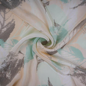 Off White with Cream floral print Crepe Fabric NVC-31821 - TradeUNO