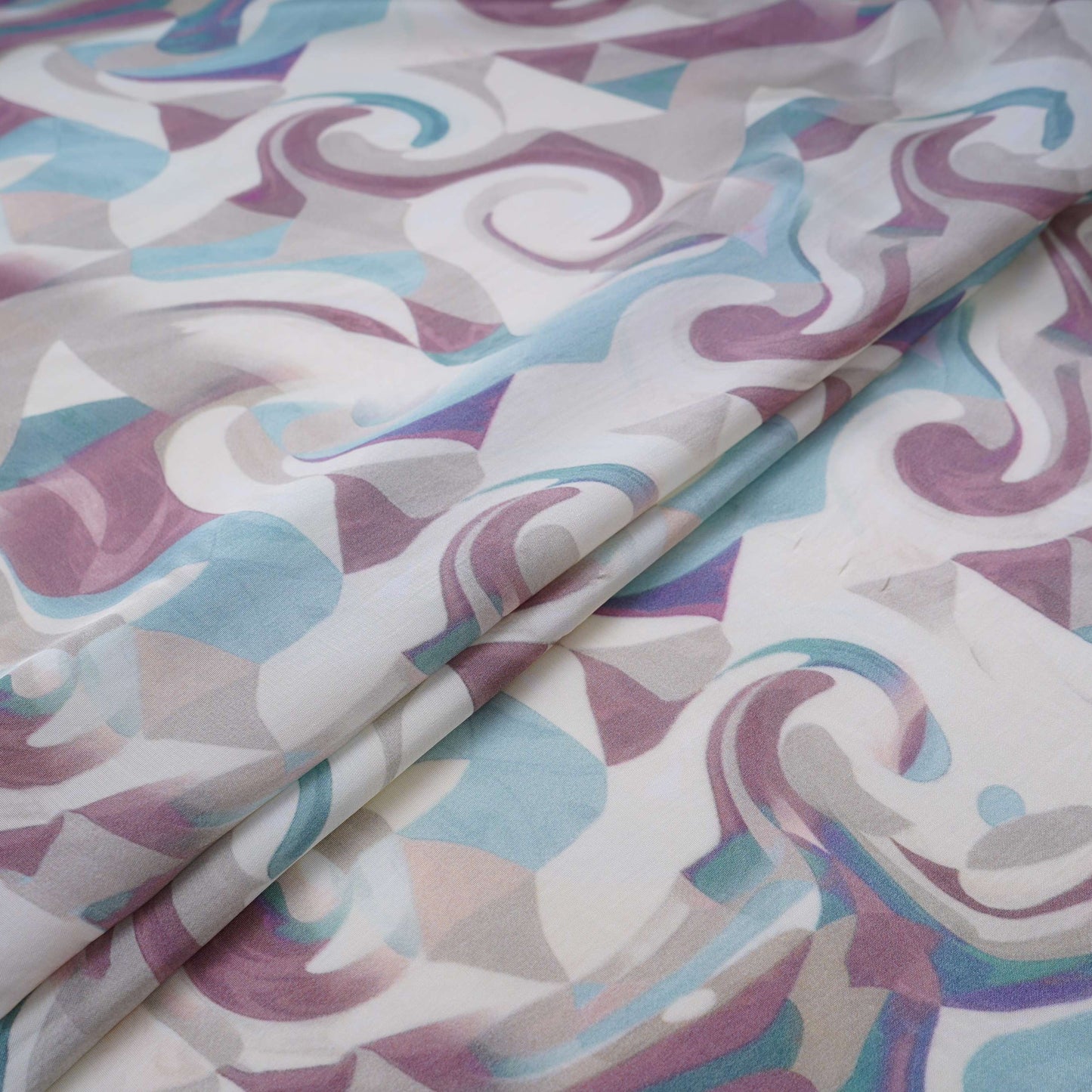Off white with Cream Abstract print Crepe Fabric NVC-31835