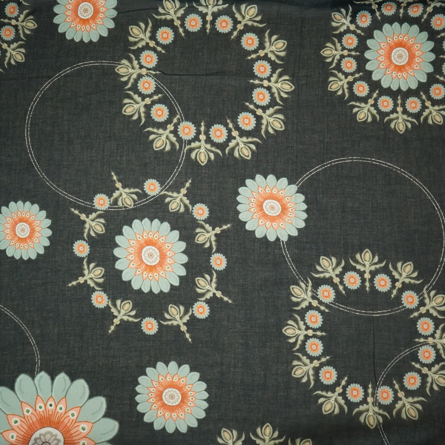 Black & Grey Floral Print Mulmul Print 22610