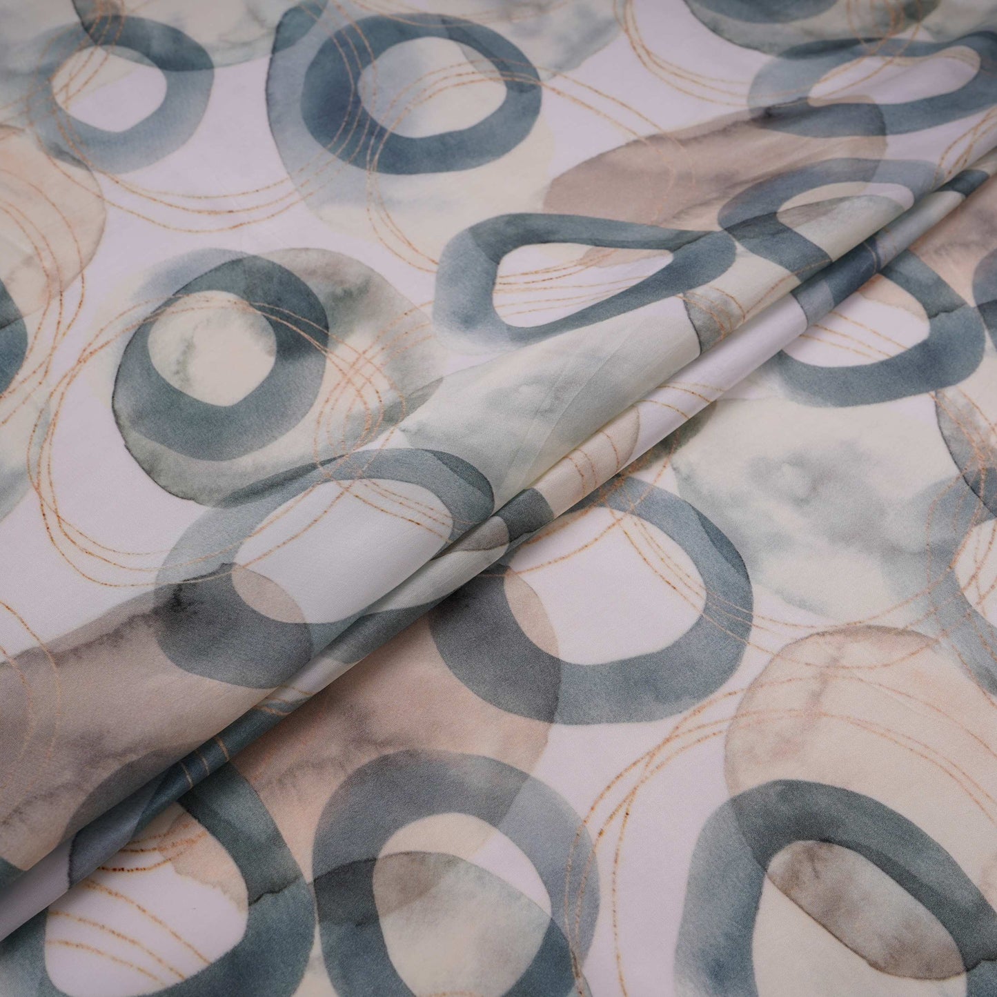 Off White Abstract print Crepe Fabric NVC-31816