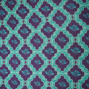 Purple Tropical Print Mulmul Print 22608