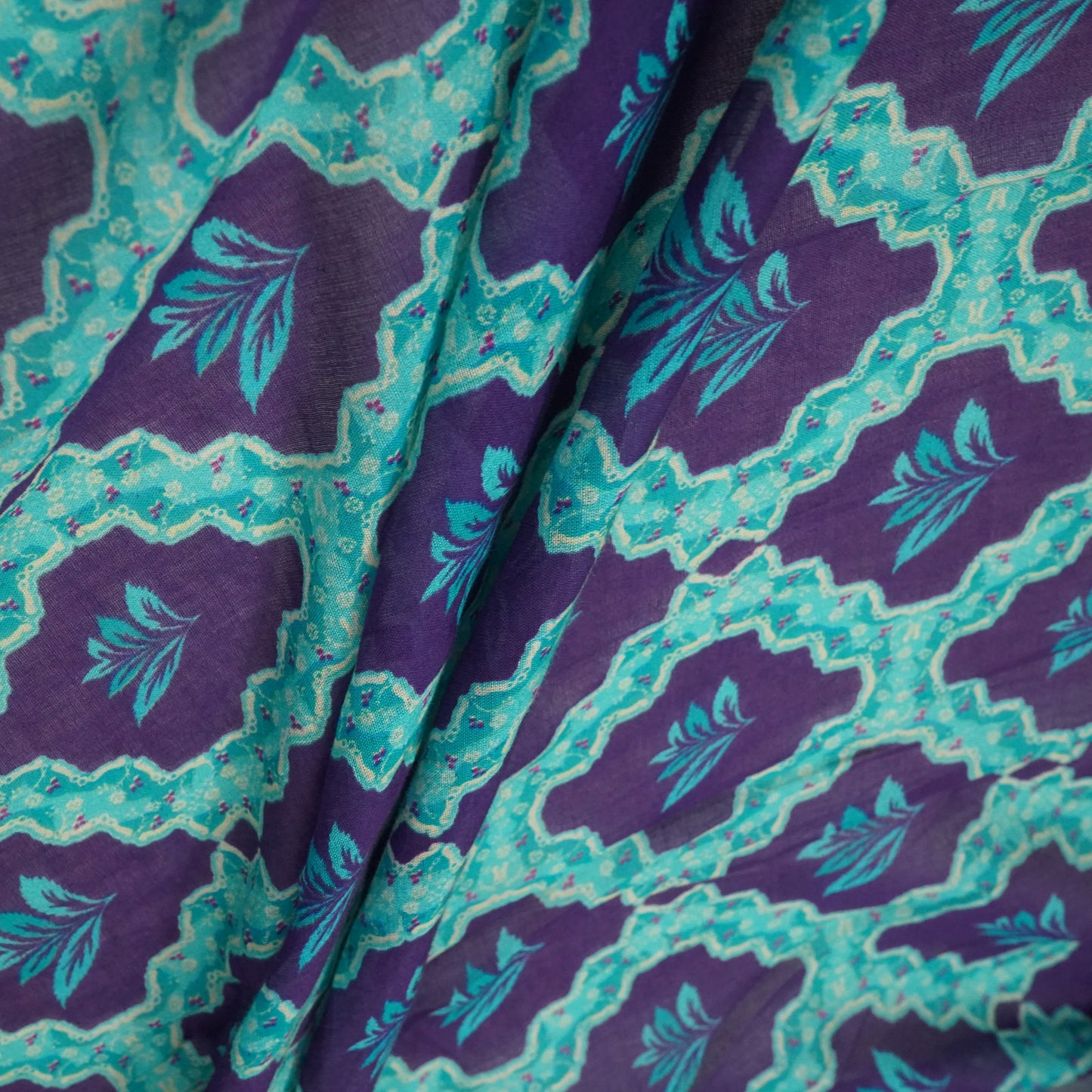 Purple Tropical Print Mulmul Print 22608