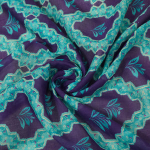 Purple Tropical Print Mulmul Print 22608