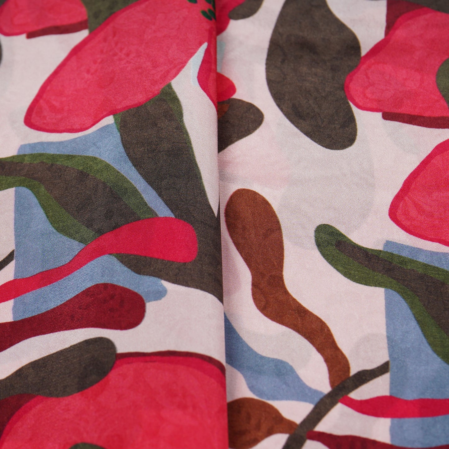 Pink Abstract Print Natural Crepe Fabric 21060