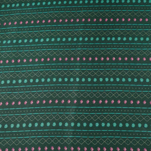 Bottle Green Geometrical stripes Bemberg Modal Silk Fabric KTP-31402 - TradeUNO