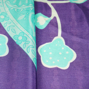 Purple Floral Print Upada Silk Fabric 21093