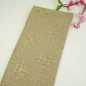 Golden Heavy thread Zari Sequins embroidery Kanjivaram Silk Fabric TF-31442 - TradeUNO