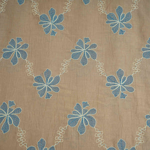 Grey floral embroidery Shimmer Viscose Fabric SFG-31501 - TradeUNO