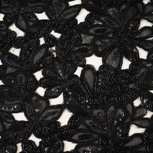 Black Cutwork Embroidery Net Fabric HCS-29001 - TradeUNO
