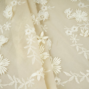 Green Floral 3D Embroidery Tencel Silk Fabric AF-30088 - TradeUNO