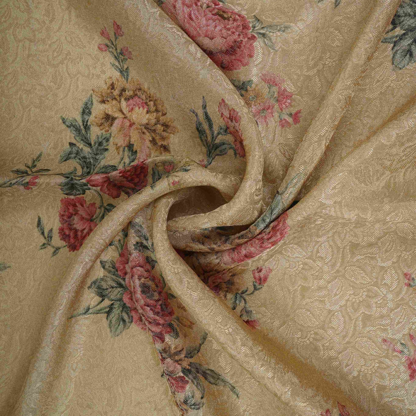 Ivory floral Jacquard Tissue Fabric MTF-31793